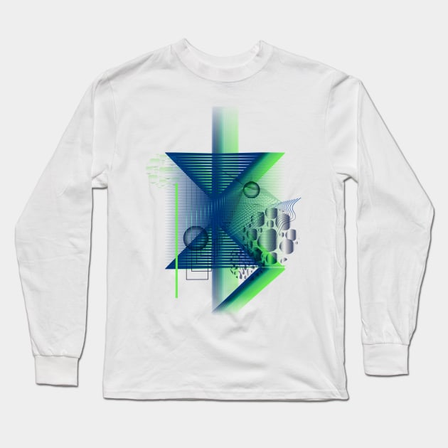 Geometric galaxy modern futuristic Long Sleeve T-Shirt by carolsalazar